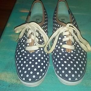 Navy Polka Dot Keds